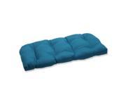 44 Sunbrella Blue Utterly Pearsanta Outdoor Wicker Loveseat Cushion
