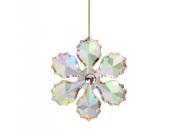 4 Rich Elegance Pink Iridescent Faceted and Jeweled Snowflake Christmas Ornament