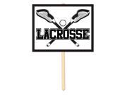 Pack of 6 Black and White Lacrosse Yard Sign Sports Party Decorations 11