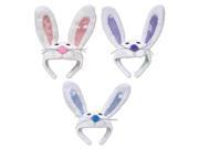 Pack of 12 Plush Bunny Head Headband Easter Costume Accessories