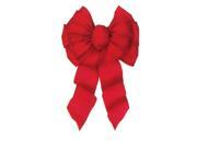 14 x 28 Large Red Indoor Velveteen 10 Loop Wired Christmas Bow