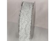 Delicate Silver Lace Wired Craft Ribbon 1.5 x 40 Yards