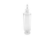 24 Transparent Glass Cylindrical Jar with Finial Topped Lid