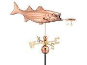 35 Grand Luxury Handcrafted Polished Copper Bass and Lure Weathervane