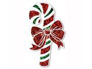 Club Pack of 12 Prismatic Green Red and White Candy Cane Cutout Christmas Decorations 16