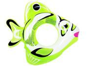 34 Green and White Inflatable Fish Children s Swimming Pool Swim Ring Inner Tube