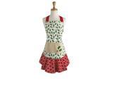 Holiday Holly Jolly Ruffled Hem with Printed Pocket Kitchen Apron Adult Size