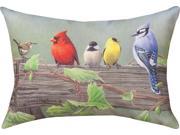 18 Birds on a Line II Decorative Outdoor Patio Throw Pillow