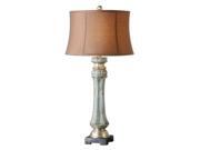 35 Turquoise Ceramic Silver Bronze Round Corset Drum Shade Table Lamp