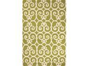7.5 x 9.5 Lime Green and Ivory Ironwork Outdoor Area Throw Rug