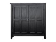 34 Prentice Rubbed Black Mahogany Wood and Raised Pane Doors Console Cabinet