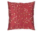 18 Venetian Red and Cumin Shiny Leaf Decorative Down Throw Pillow