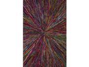 2 x 3 Vibrant Multi Color Wilde Shag Hand Tufted Chindi Fabric Area Throw Rug