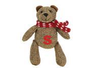 6.25 Brown Herringbone Plush Teddy Bear S Embroidered Christmas Figure Decoration