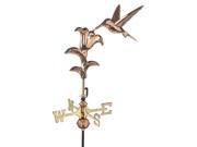 21 Handcrafted Polished Copper Feeding Hummingbird Outdoor Weathervane with Garden Pole