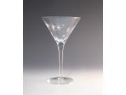 Set of 4 Twinkle Stars Etched Martini Drinking Glasses 7.25 ounces