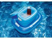 33 Blue and White CoolCat Floating Inflatable Cooler Beverage Holder with Base