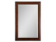 58 Rustic Bronze with Silver Tones Framed Beveled Rectangular Wall Mirror