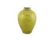 9 Lime Green Crackled Distressed Terra Cotta Flower Urn Vase