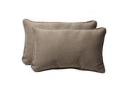 Pack of 2 Eco Friendly Decorative Rectangular Taupe Outdoor Throw Pillows 18.5