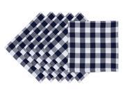 Set of 6 Nautical Blue and White Checkers Cotton Lunch or Dinner Napkins 20