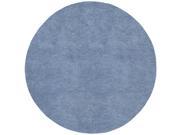 10 Solid Sky Blue Hand Woven Round New Zealand Wool Shag Area Throw Rug