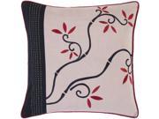 18 Modern Floral Bloom Black Ink and Red Decorative Throw Pillow