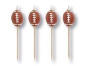 Club Pack of 48 Molded Wax Football Decorative Cupcake Party Pick Candles