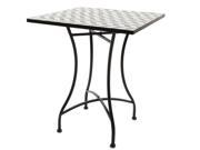 28.25 City Chic Black and White Mosaic Iron Cafe Table