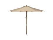 9 Natural Khaki Wooden Outdoor Patio Umbrella