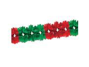Club Pack of 12 Red and Green Festive Pageant Garland Decorations 14.5