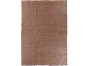 5 x 7.5 Cowboy Ride Chestnut Brown Leather Hand Woven Area Throw Rug