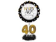Set of 4 Happy 40th Birthday! Foil Party Balloon Centerpiece Kits 30