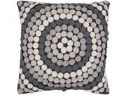 18 Gray Toned Applique Mandala Decorative Down Throw Pillow