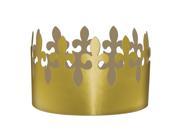 Club Pack of 72 Gold Fleur De Lis Foil Crown Party Hats 4