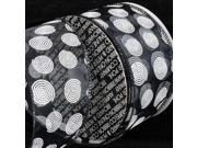 Jet Black Classic Dove White Dissy XL Print Nylon Sheer Decorative Craft Ribbon 2.5 x 40 Yards