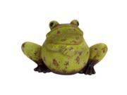 Green and Rust Weathered Terracotta Frog Decorative Garden Statue 7
