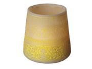 5.5 Petit Bazaar Etched Moroccan Yellow Decorative Pillar Candle Holder