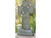 16.25 Stone Look Irish Celtic Cross Religious Outdoor Garden Statue Decoration