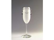 Set of 2 Lola Etched Face Champagne Flutes with Aquamarine Earrings 8 Oz.