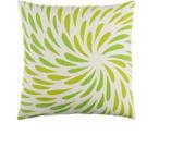 18 Honeydew Green and White Woven Decorative Throw Pillow – Down Filler