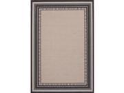 5.25 x 7.5 Taupe and Steel Gray Boarder Patterned Matted Indoor Outdoor Area Throw Rug