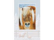 Pack of 16 Christmas Pony Horse Fine Art Embossed Deluxe Holiday Greeting Cards