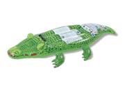 56 Spotted Green Crocodile Rider Inflatable Swimming Pool Float Toy with Handles