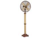 56.5 Stylish Wood Grain Base and Neck with Rope Body Standing Floor Fan