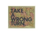 12 Inspirational Quote Take A Wrong Turn Colorful Framed Atlas Map Hanging Wall Art