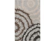 9 x 12 Rippling Sound Iron Brown and Vapor Blue Hand Tufted New Zealand Wool Area Throw Rug