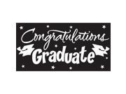 Pack of 6 Black Velvet and White Gigantic Congratulations Graduate Giant Party Banners 10