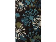 8' Kooky Dandelions Espresso and Turquoise Round Polyester Area Throw Rug 8' Kooky Dandelions Espresso and Turquoise Round Polyester Area Throw Rug