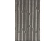 5 x 8 Digital Dazzle Steel Gray and Ivory Reversible Wool Area Throw Rug